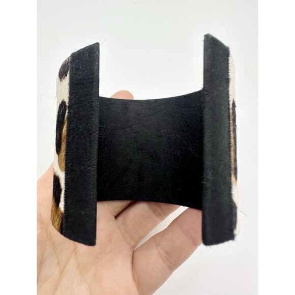 Chunky Animal Print Fur Wide Cuff Adjustable Bracelet - Picture 6 of 6